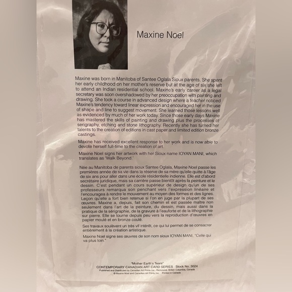 Vintage Mother Earth’s Tears Unframed Matted Art Print by Ioyan Mani Maxine Noel - Picture 5 of 6